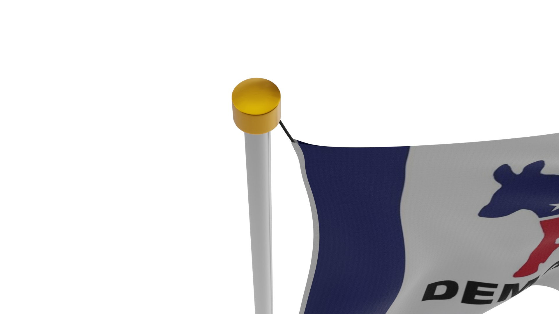 Pole Flag Democratic Party USA 3D - TurboSquid 2210579
