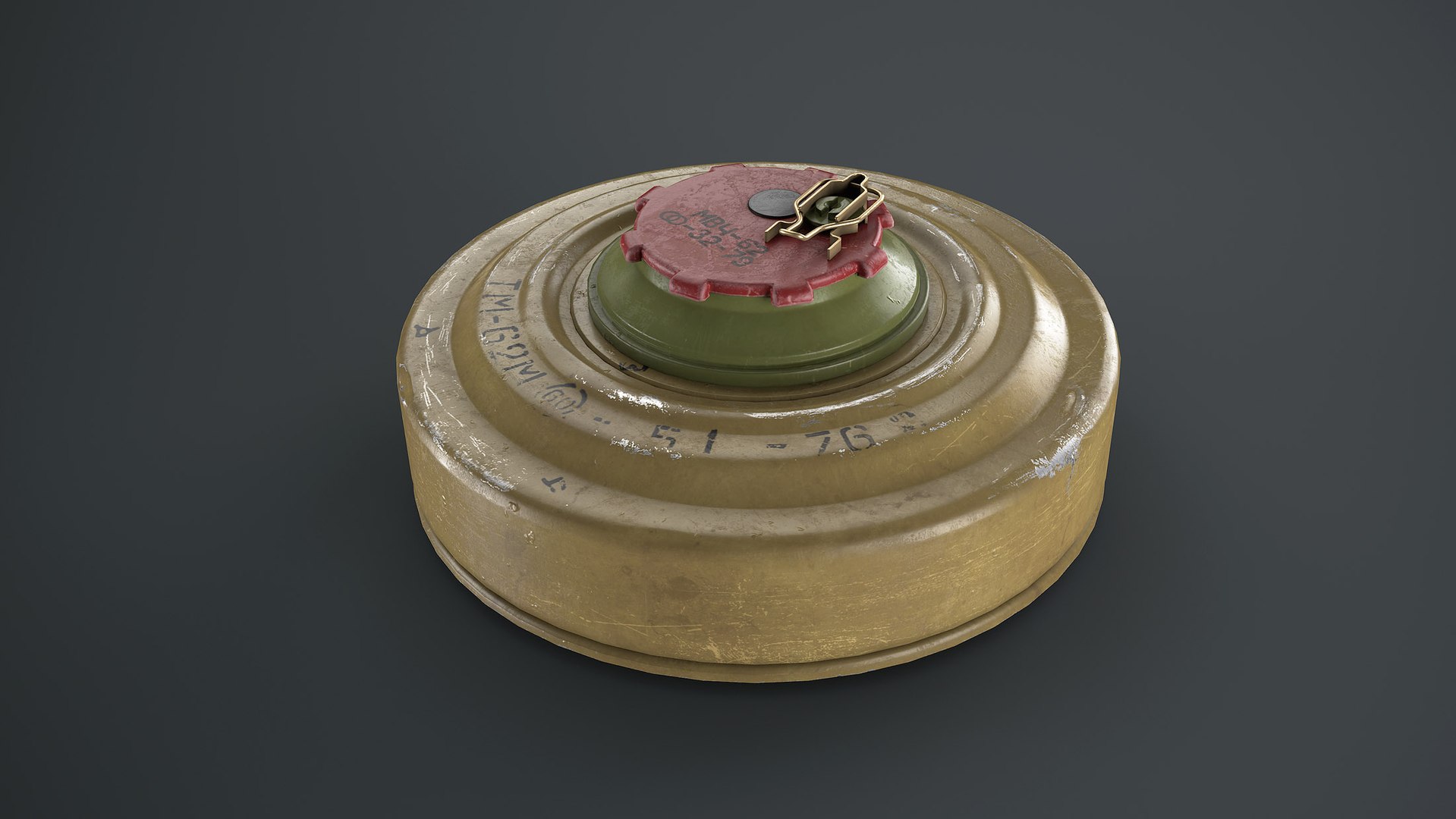 3D TM-62M Anti-Tank Mine model https://p.turbosquid.com/ts-thumb/wo/udpbqr/B1/07_tm62m_render/jpg/1746893646/1920x1080/fit_q87/2875170733b70c9ad8ac009456c6f105119c70a4/07_tm62m_render.jpg
