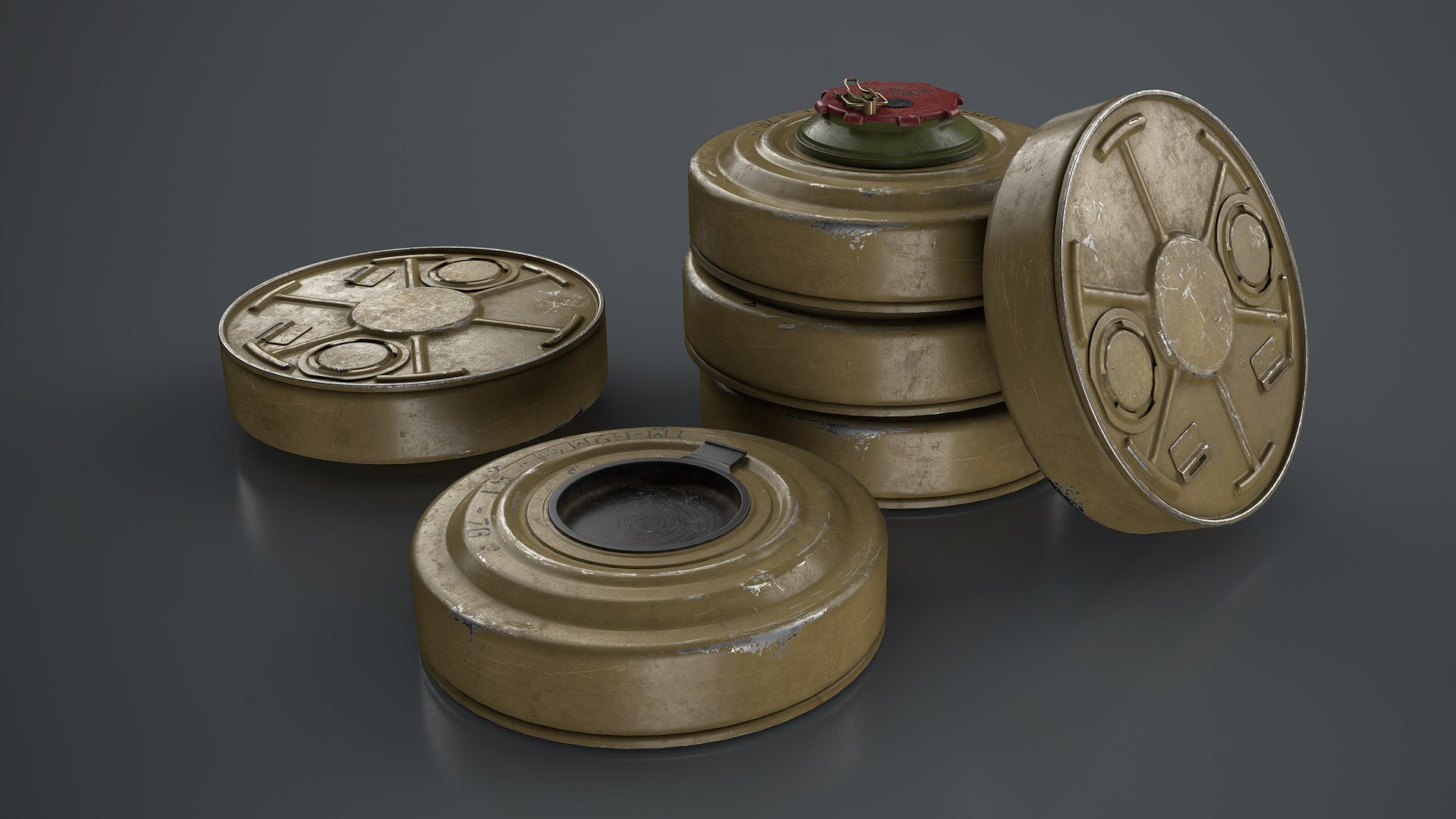 3D TM-62M Anti-Tank Mine model https://p.turbosquid.com/ts-thumb/wo/udpbqr/Q1/01_tm62m_render/jpg/1746893643/1920x1080/fit_q87/bc5491951fa03a5ab88f51c77c7203a9014eafe9/01_tm62m_render.jpg