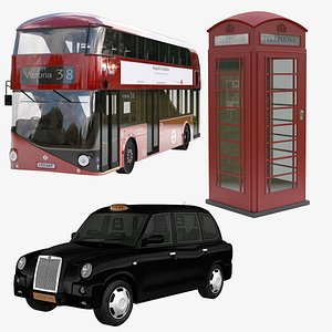 3d bus london taxi 2016