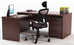 Office Desk with Chair & Props 3