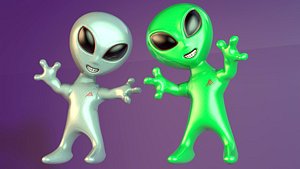 3D Gray Alien model