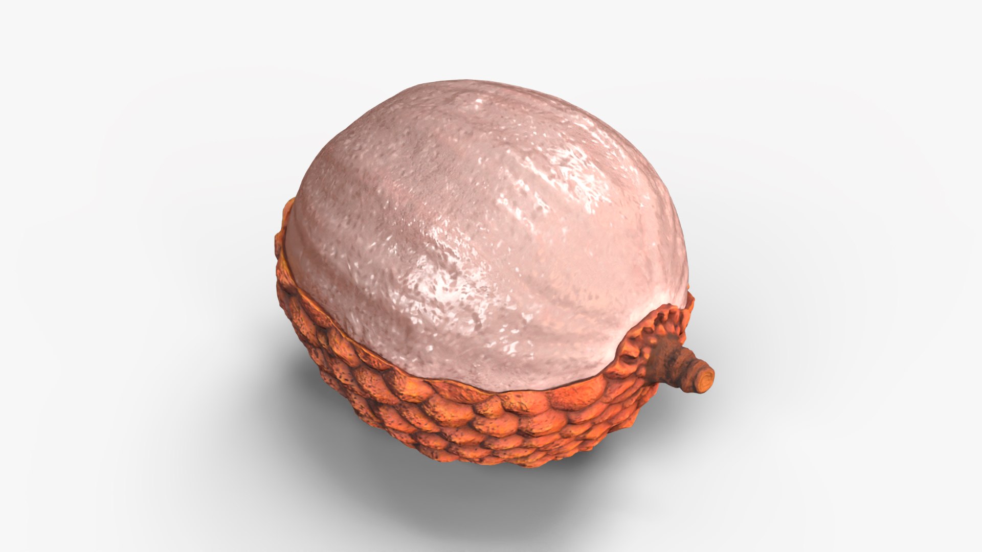 Half Peeled Lychee Yellow 3D model preview