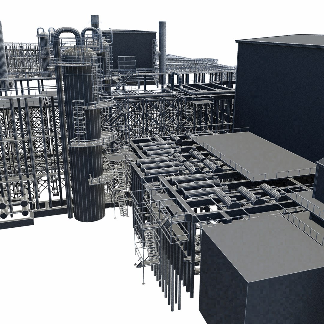 3D industrial natural gas plant - TurboSquid 1150802