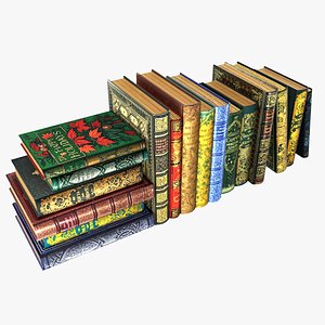 3D Vintage books for decoration Vol01