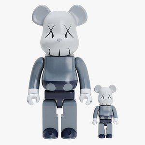 3D model Bearbrick  KAWS Companion Gray