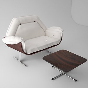 Jacaranda Armchair and Otoman Jorge Zalszupin