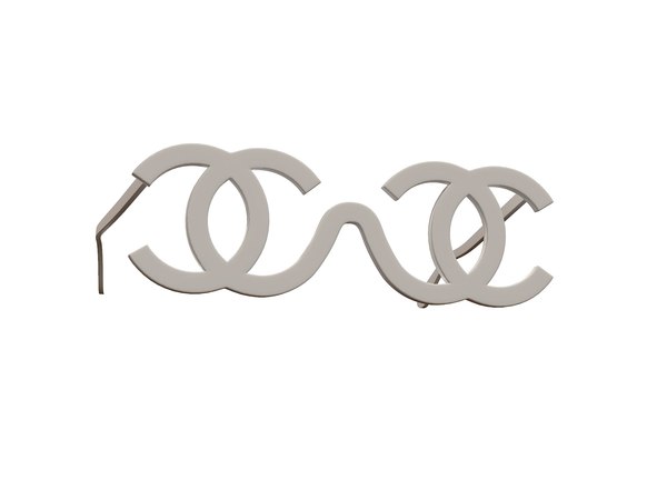 Óculos de sol futuristas com logotipo Chanel branco CC 1994 Modelo