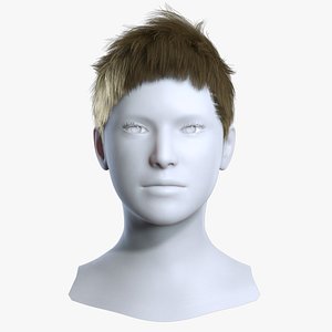 3D Realistic Short Pixie Crop Hair Low-Poly - Game Ready
