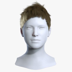 Realistic Short Pixie Crop Hair Low-Poly - Game Ready