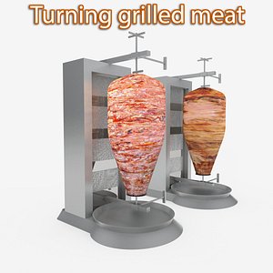 3d doner kebab turned