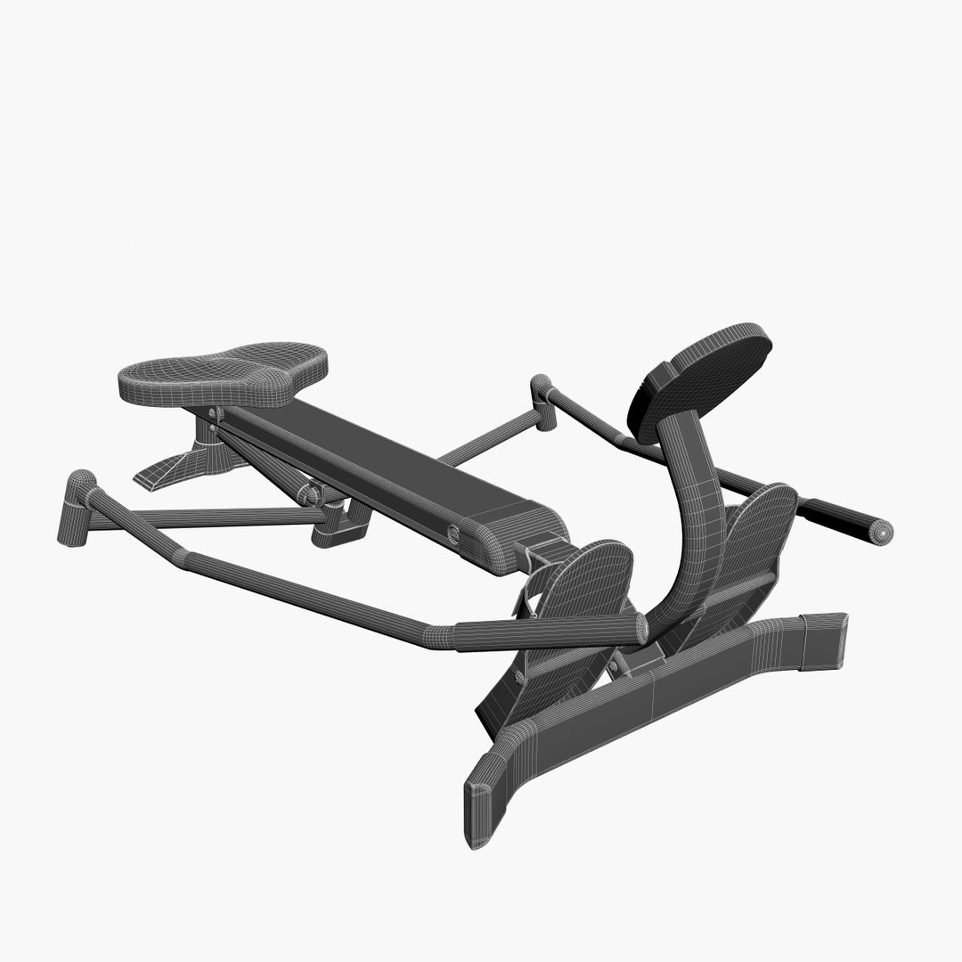 gym equipment rowing machine 3d model