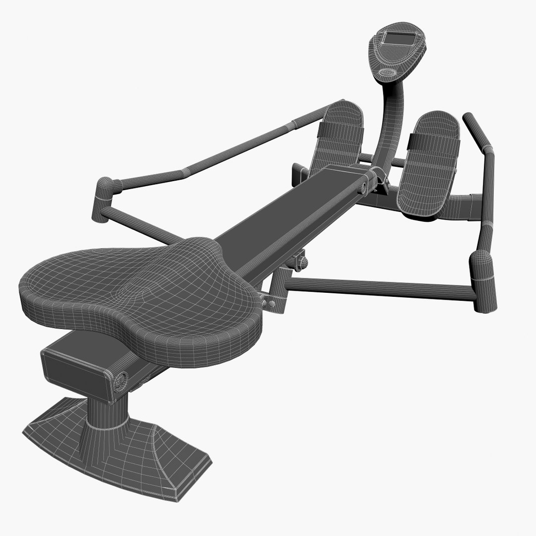 gym equipment rowing machine 3d model