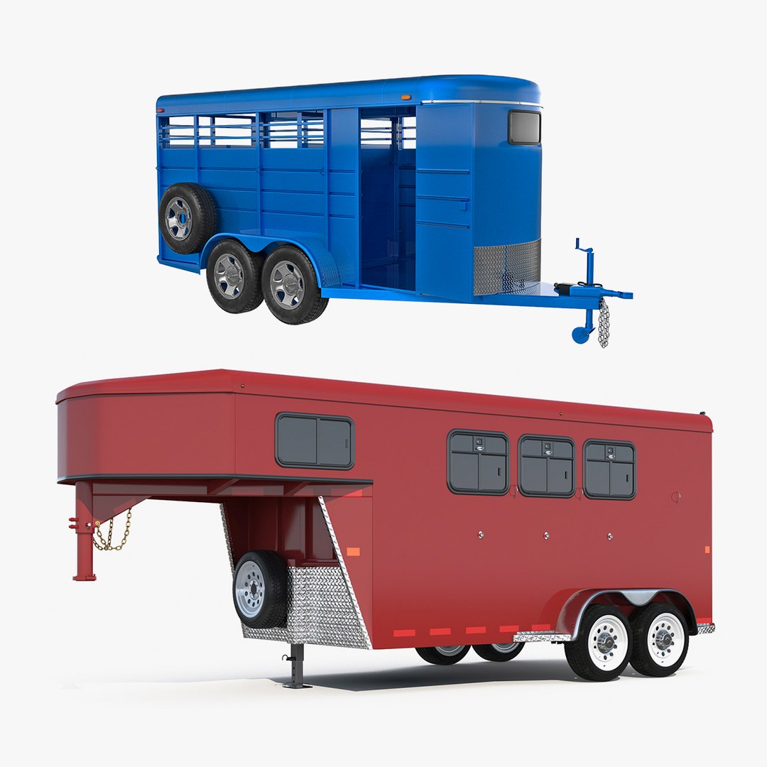 Horse Trailers Collection 3D model preview