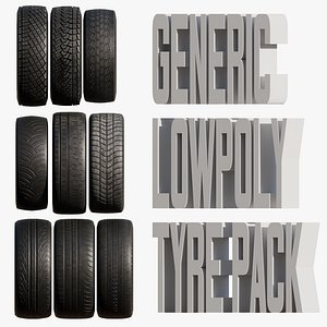 Generic low poly tyre pack 3D model