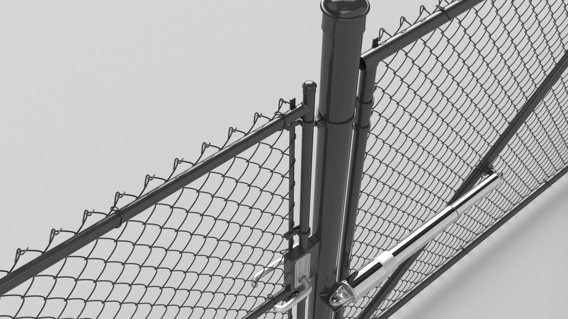 3D Model Chain Link Gate Door TurboSquid 1701806