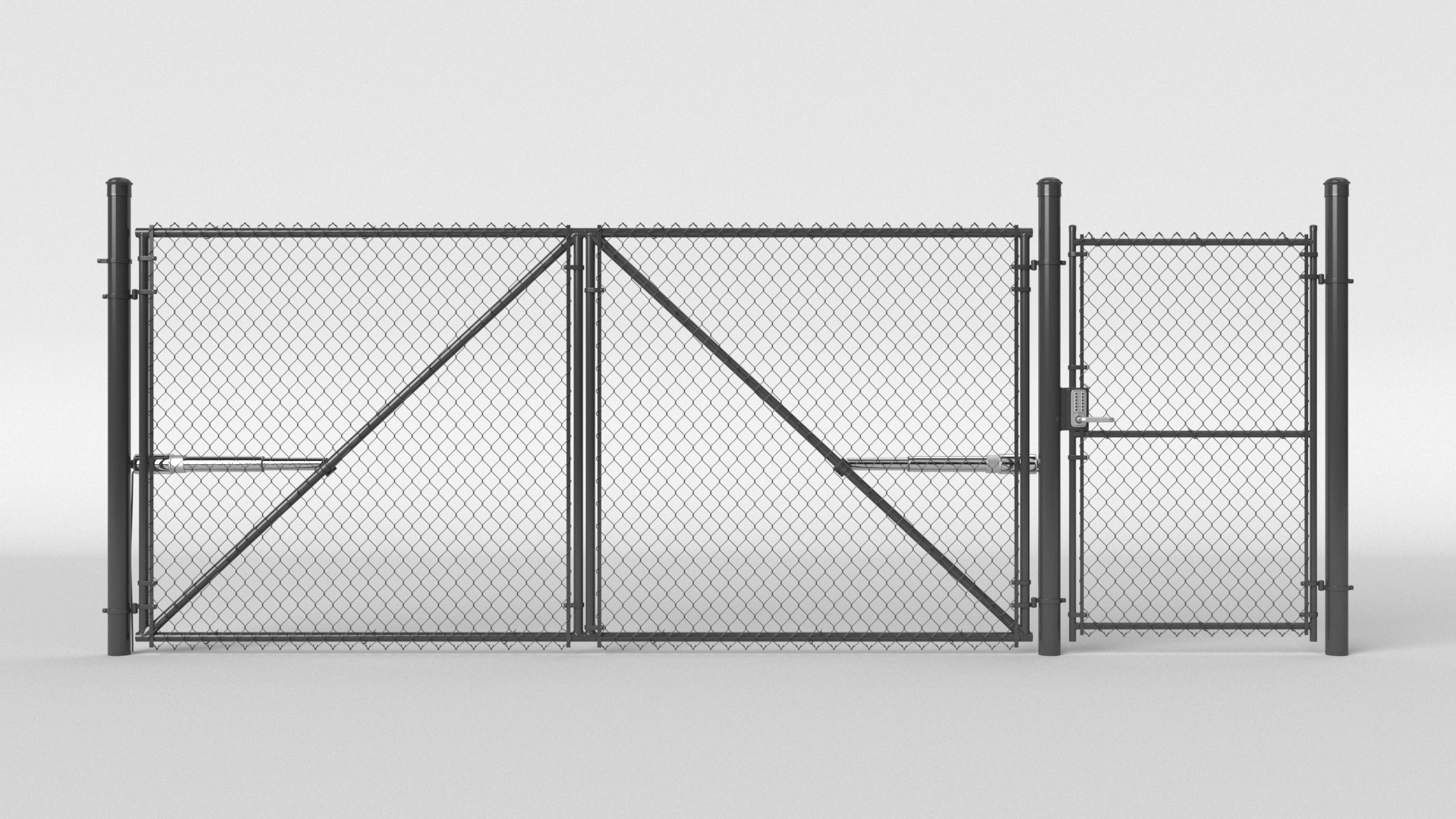 3D Model Chain Link Gate Door TurboSquid 1701806