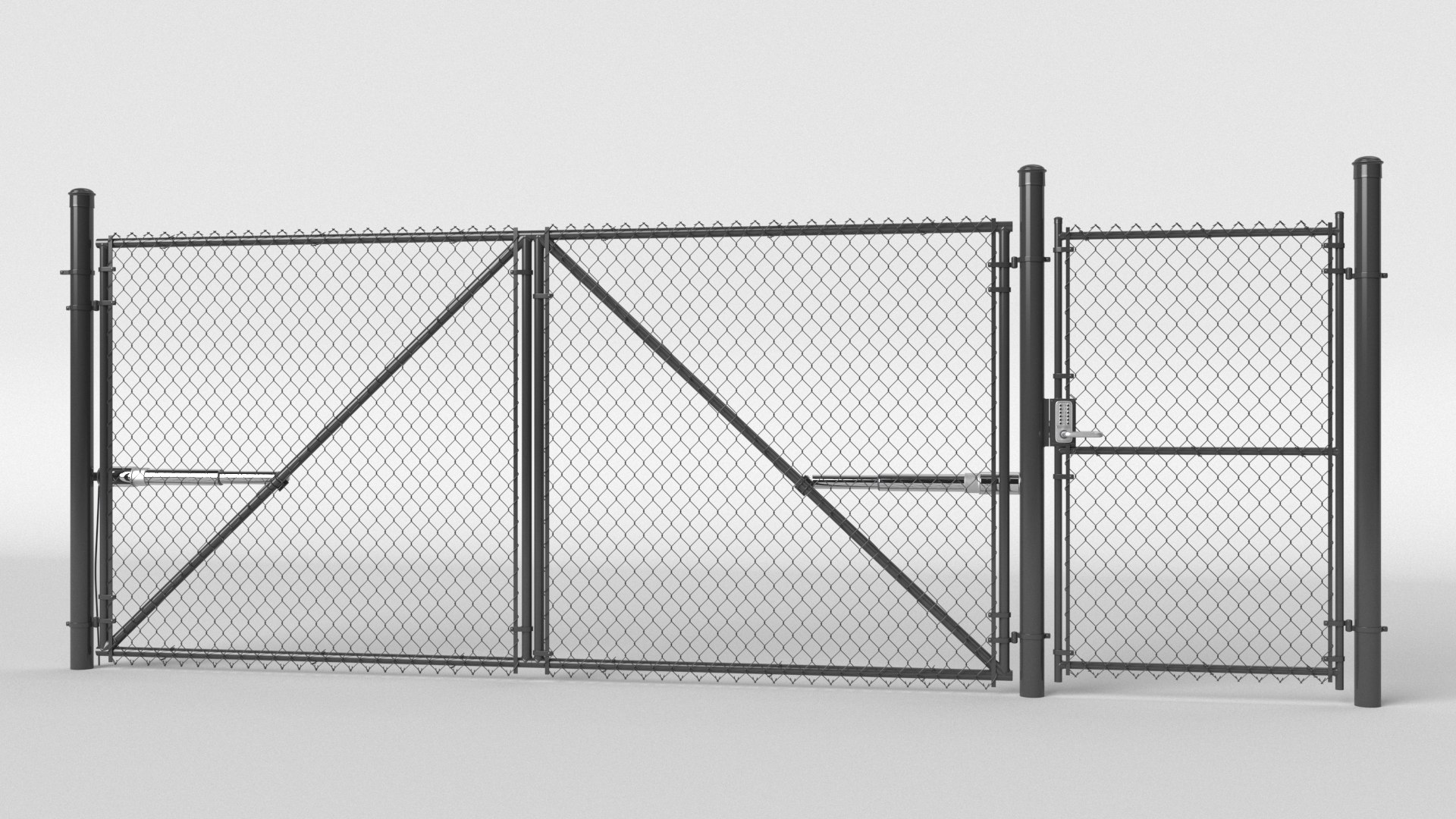 3D Model Chain Link Gate Door TurboSquid 1701806