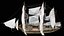 Velero mercante con aparejo completo Activo modular PBR