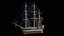 Velero mercante con aparejo completo Activo modular PBR