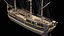 Velero mercante con aparejo completo Activo modular PBR