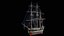 Velero mercante con aparejo completo Activo modular PBR