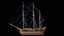 Velero mercante con aparejo completo Activo modular PBR