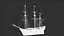 Velero mercante con aparejo completo Activo modular PBR