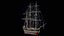 Velero mercante con aparejo completo Activo modular PBR