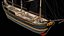 Velero mercante con aparejo completo Activo modular PBR