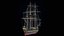 Velero mercante con aparejo completo Activo modular PBR