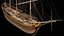 Velero mercante con aparejo completo Activo modular PBR