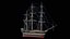 Velero mercante con aparejo completo Activo modular PBR