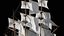 Velero mercante con aparejo completo Activo modular PBR