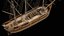 Velero mercante con aparejo completo Activo modular PBR