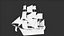 Velero mercante con aparejo completo Activo modular PBR