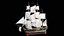 Velero mercante con aparejo completo Activo modular PBR