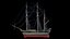 Velero mercante con aparejo completo Activo modular PBR