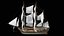 Velero mercante con aparejo completo Activo modular PBR
