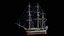 Velero mercante con aparejo completo Activo modular PBR