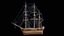 Velero mercante con aparejo completo Activo modular PBR