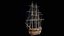 Velero mercante con aparejo completo Activo modular PBR