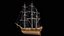Velero mercante con aparejo completo Activo modular PBR