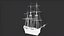 Velero mercante con aparejo completo Activo modular PBR