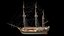 Velero mercante con aparejo completo Activo modular PBR