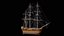 Velero mercante con aparejo completo Activo modular PBR