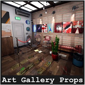 3D model Art Gallery  Prop Package