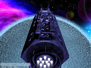 mining ship dwarf blue 3d max