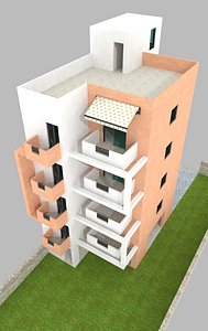 Low poly Appartments building