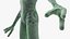 green alien rigged 3D model